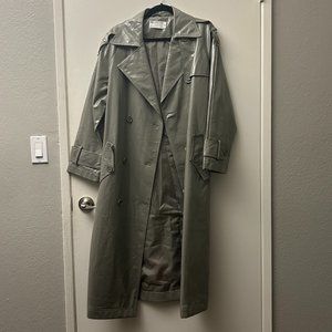 ASOS Design Olive Green Latex Trench Coat Raincoat
